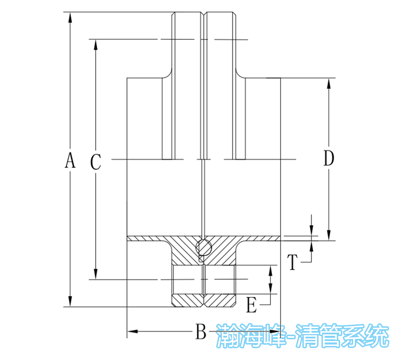 清管系统无菌法兰尺寸图