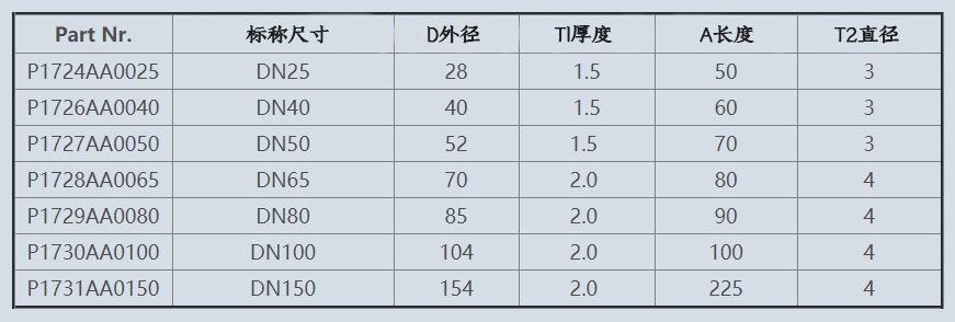 可清管不锈钢三通尺寸